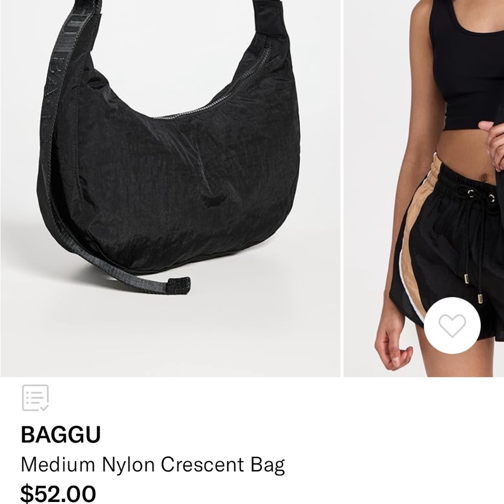 BAGGU medium nylon crescent bag